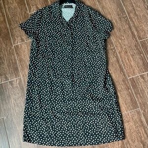 NWOT Urban Outfitters Black Polka Dot Button Down Dress Size Small